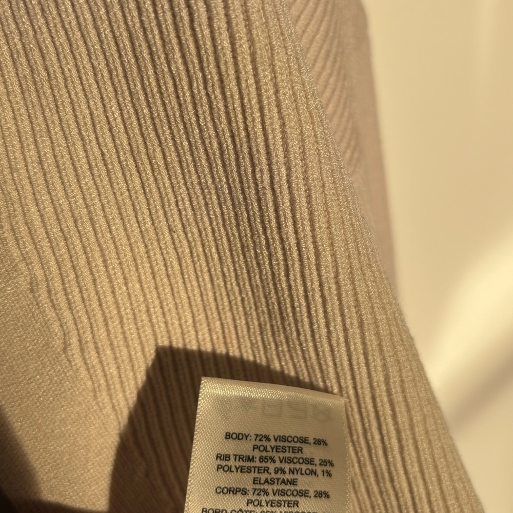 Babaton Cropped Open-Front Ribbed Cardigan in Light Beige - Picture 9 of 13